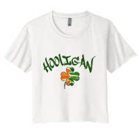Hooligan Irish Flag St Patricks Day Women's Crop Top Tee
