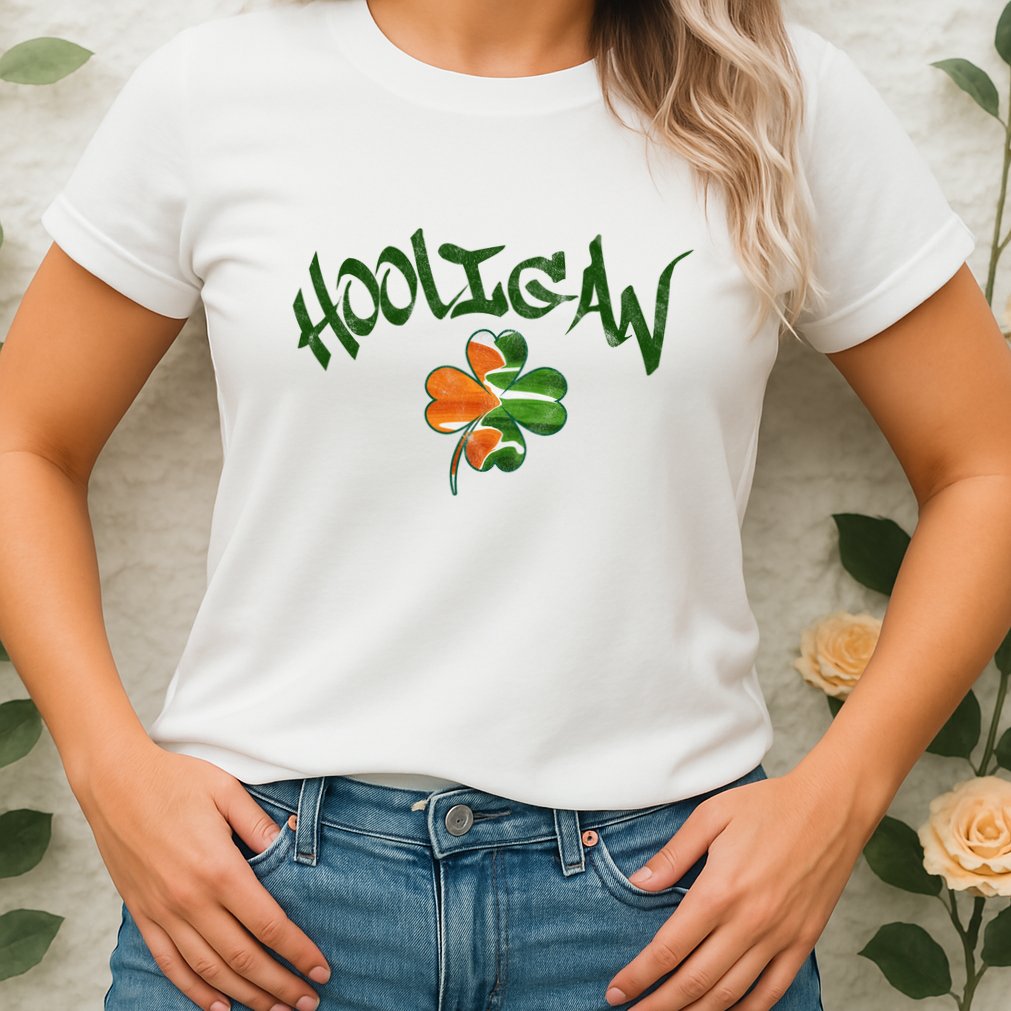Hooligan Irish Flag St Patricks Day Womens T-Shirt