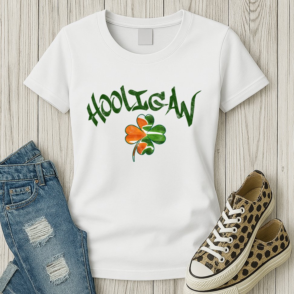 Hooligan Irish Flag St Patricks Day Womens T-Shirt