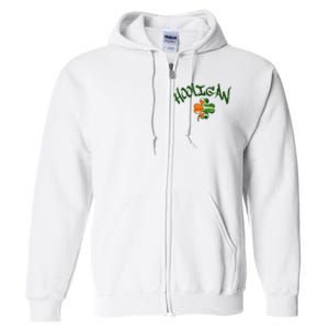 Hooligan Irish Flag St Patricks Day Full Zip Hoodie