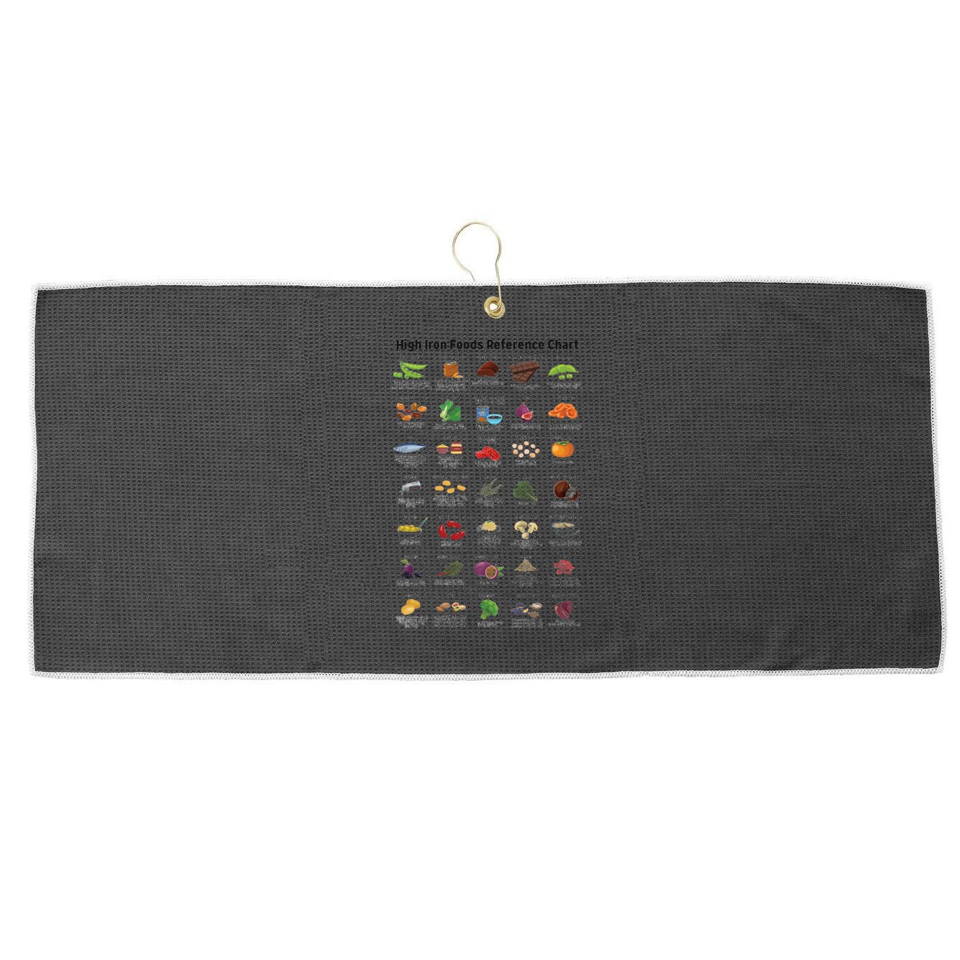 High Irons Food Reference Chart Large Microfiber Waffle Golf Towel