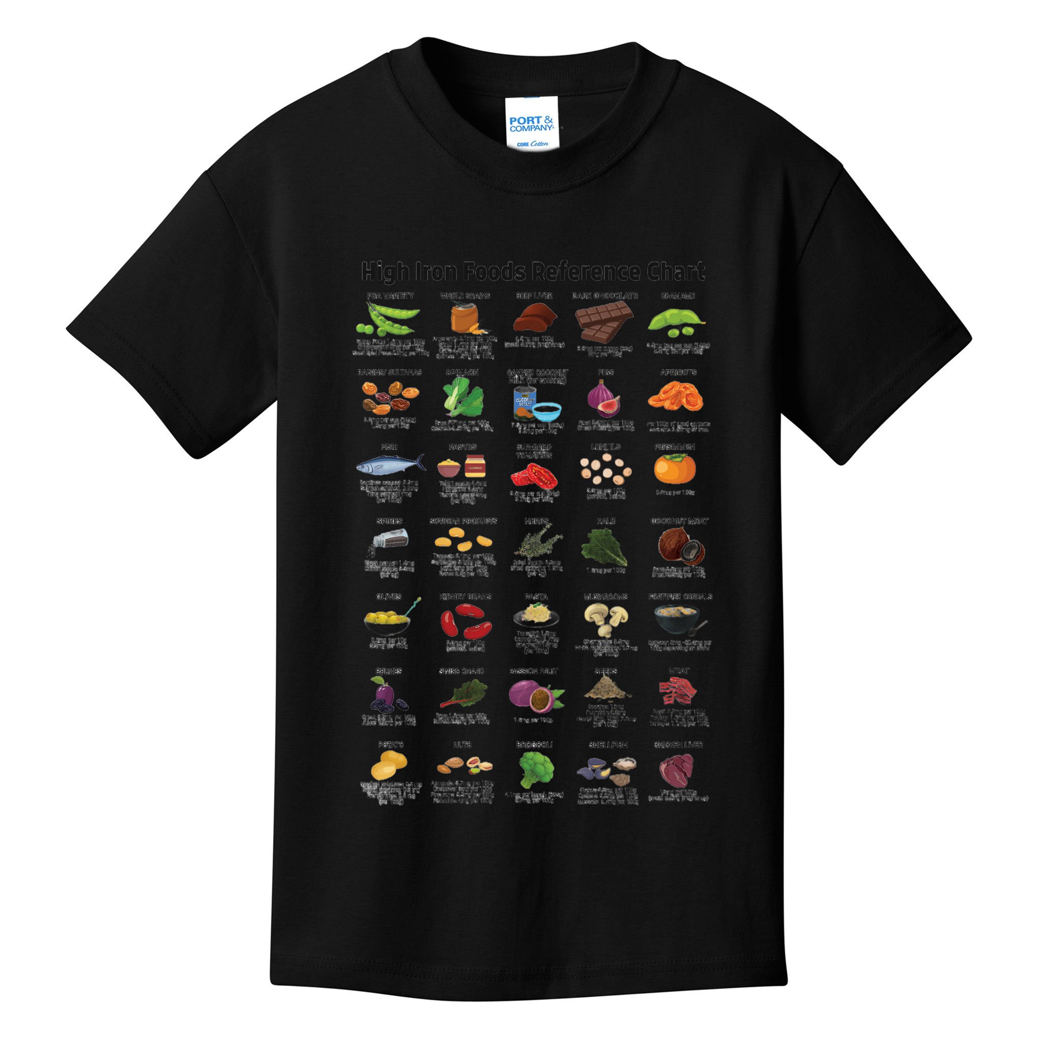 High Irons Food Reference Chart Kids T-Shirt