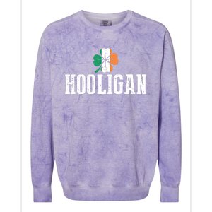 Hooligan Irish Flag Clover Leaf Leprechaun St Patrick's Day Funny Gift Colorblast Crewneck Sweatshirt