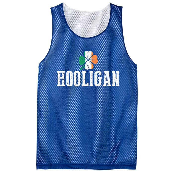 Hooligan Irish Flag Clover Leaf Leprechaun St Patrick's Day Funny Gift Mesh Reversible Basketball Jersey Tank