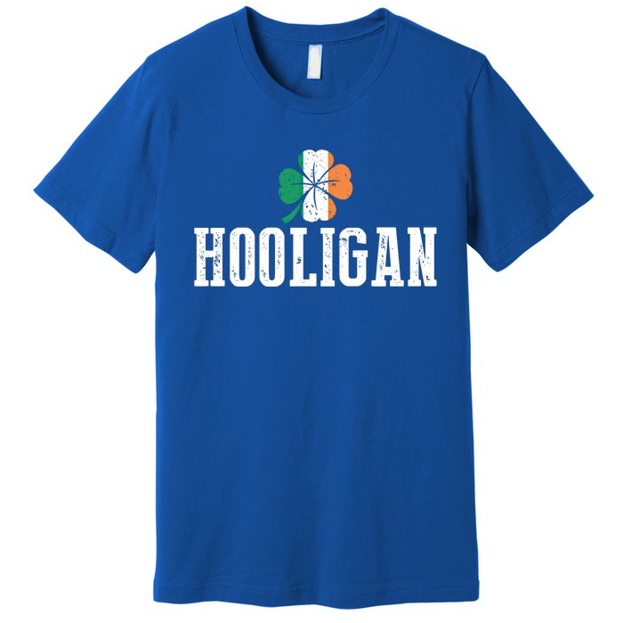 Hooligan Irish Flag Clover Leaf Leprechaun St Patrick's Day Funny Gift Premium T-Shirt