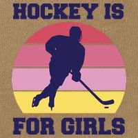 Hockey Is For Girls Retro Sunset Cotton Canvas Backpack