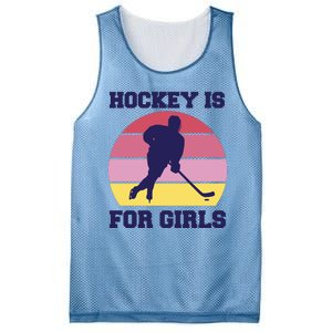 Hockey Is For Girls Retro Sunset Mesh Reversible Basketball Jersey Tank