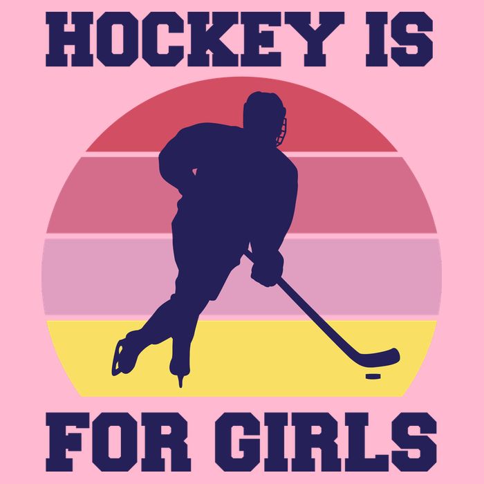 Hockey Is For Girls Retro Sunset Doggie Tank