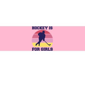 Hockey Is For Girls Retro Sunset Bumper Sticker