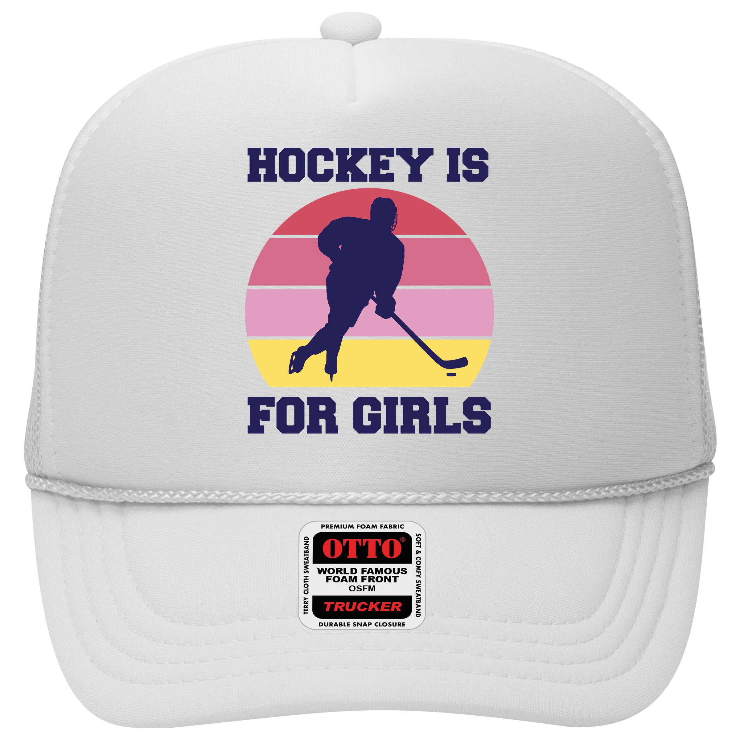 Hockey Is For Girls Retro Sunset Hat