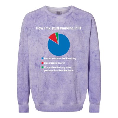 How I Fix Stuff Working In It Tech Support Geek Nerd Gift Cute Gift Colorblast Crewneck Sweatshirt