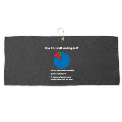 How I Fix Stuff Working In It Tech Support Geek Nerd Gift Cute Gift Large Microfiber Waffle Golf Towel