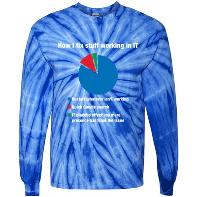 How I Fix Stuff Working In It Tech Support Geek Nerd Gift Cute Gift Tie-Dye Long Sleeve Shirt