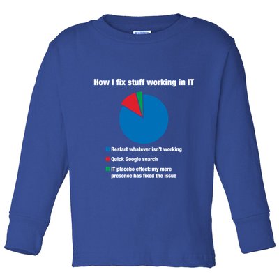 How I Fix Stuff Working In It Tech Support Geek Nerd Gift Cute Gift Toddler Long Sleeve Shirt