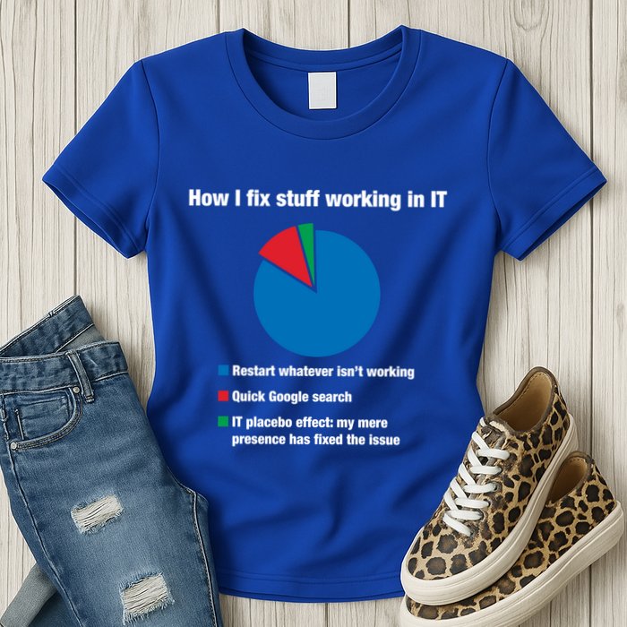 How I Fix Stuff Working In It Tech Support Geek Nerd Gift Cute Gift Womens T-Shirt
