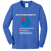 How I Fix Stuff Working In It Tech Support Geek Nerd Gift Cute Gift Kids Long Sleeve Shirt