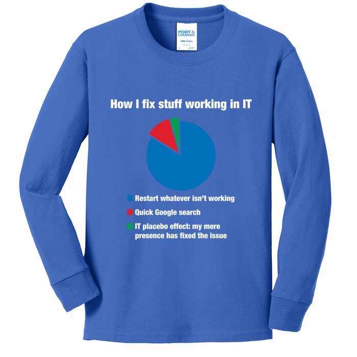 How I Fix Stuff Working In It Tech Support Geek Nerd Gift Cute Gift Kids Long Sleeve Shirt