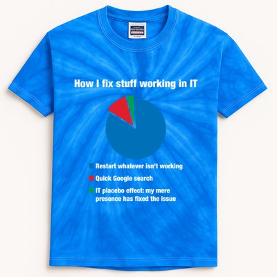 How I Fix Stuff Working In It Tech Support Geek Nerd Gift Cute Gift Kids Tie-Dye T-Shirt