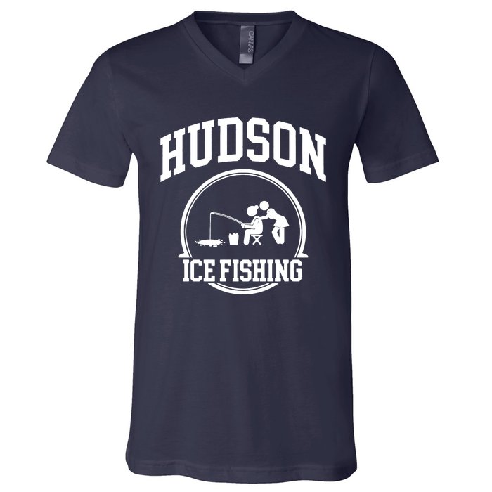 Hudson Ice Fishing V-Neck T-Shirt