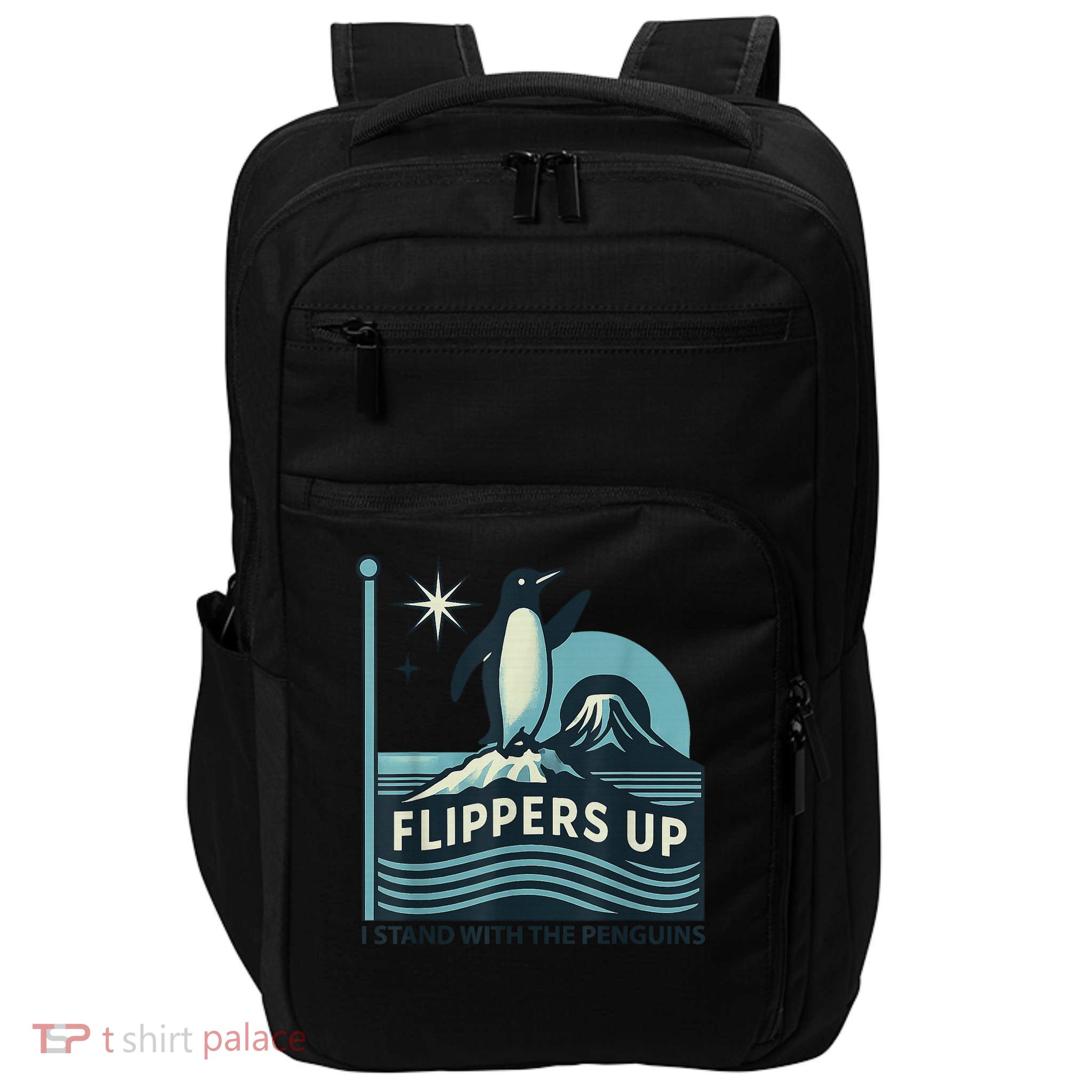 Heard Island Flippers Up Penguin Funny Impact Tech Backpack