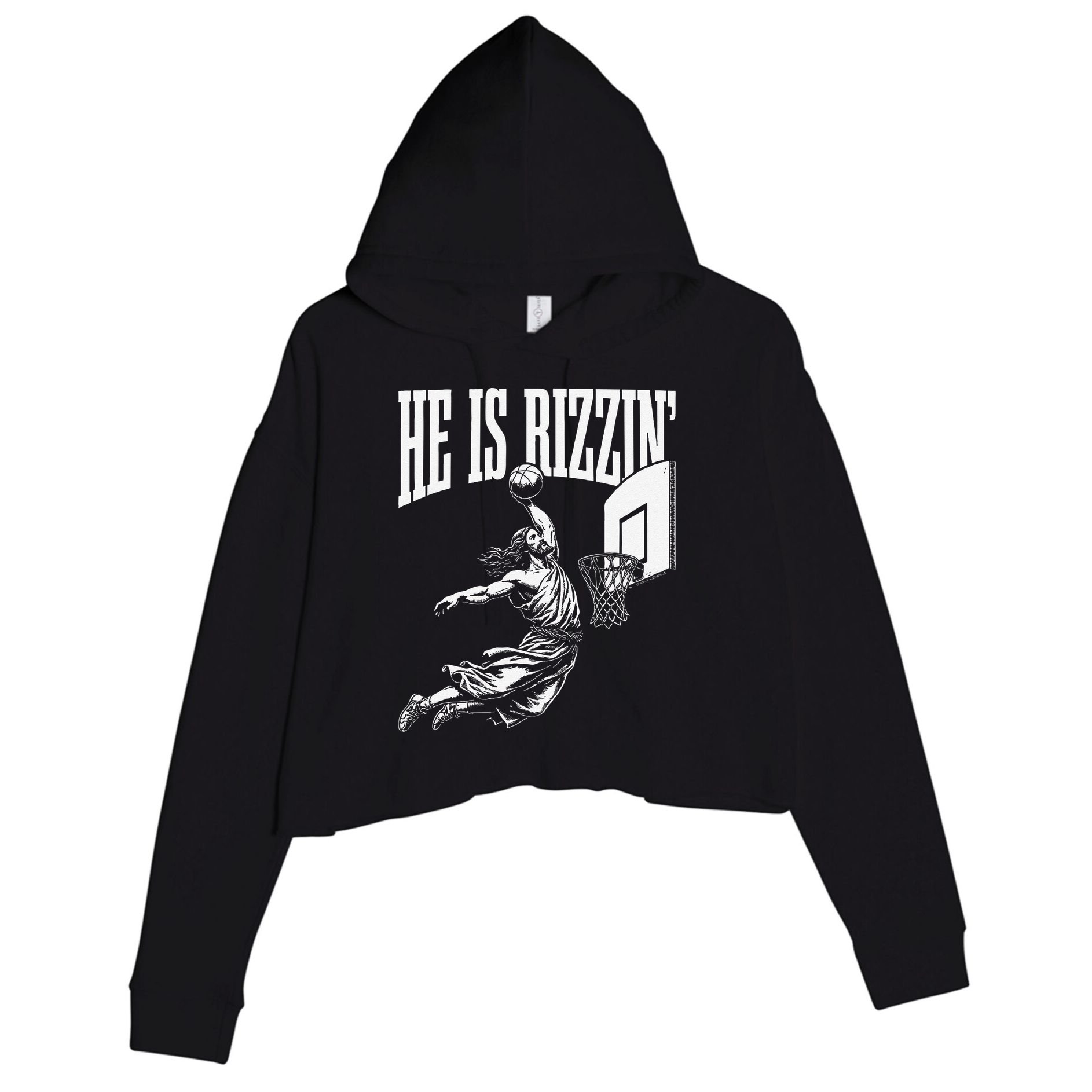He Is Funny Rizzin Basketball Gift Crop Fleece Hoodie