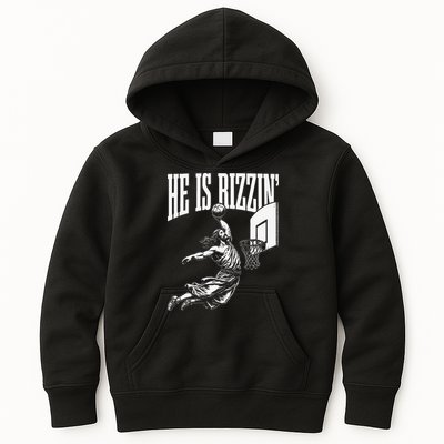 He Is Funny Rizzin Basketball Gift Kids Hoodie