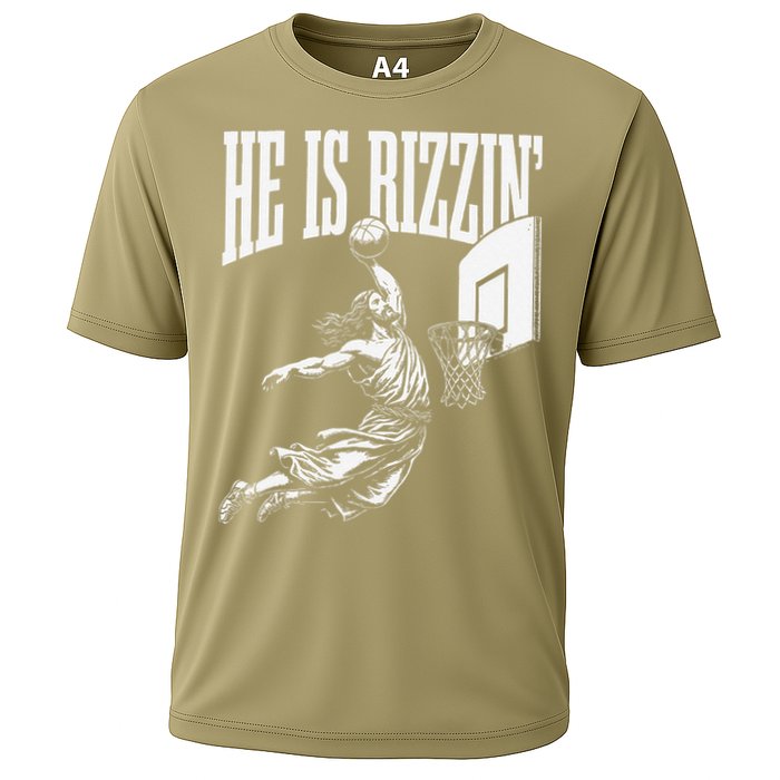 He Is Funny Rizzin Basketball Gift Cooling Performance Crew T-Shirt