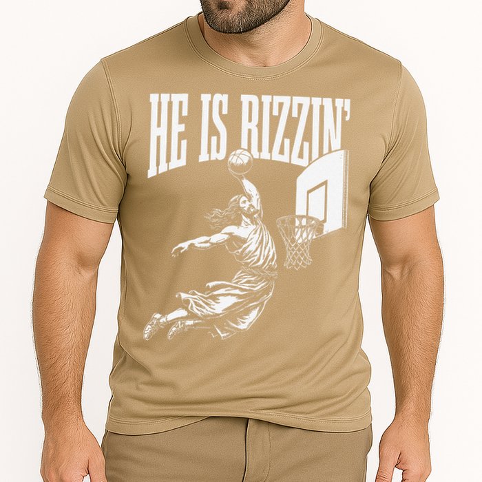 He Is Funny Rizzin Basketball Gift Cooling Performance Crew T-Shirt