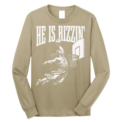 He Is Funny Rizzin Basketball Gift Long Sleeve Shirt
