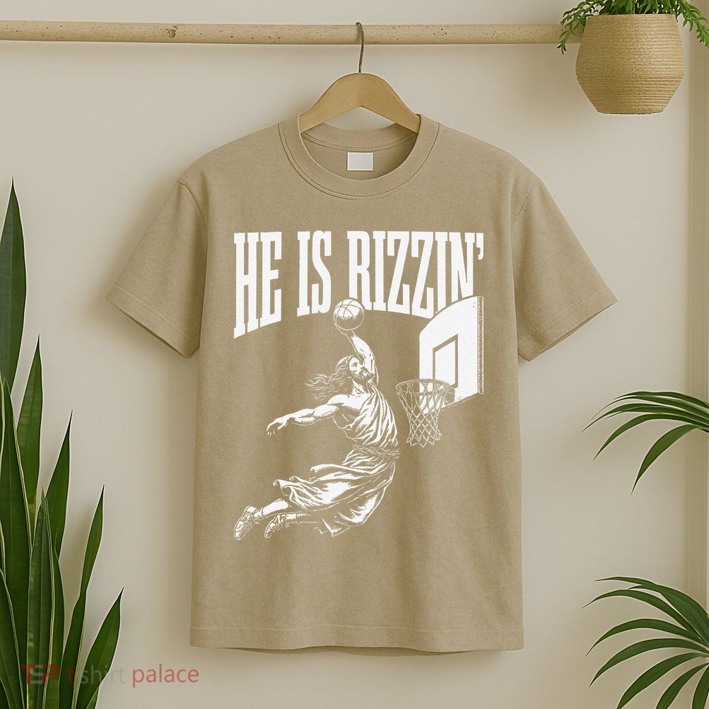 He Is Funny Rizzin Basketball Gift T-Shirt