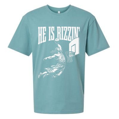 He Is Funny Rizzin Basketball Gift Sueded Cloud Jersey T-Shirt