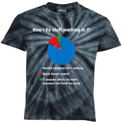 How I Fix Stuff Working In IT Tech Support Geek Nerd Gift Kids Tie-Dye T-Shirt