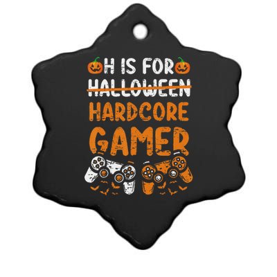 H Is For Hardcore Gamer Funny Halloween Video Games Ceramic Star Ornament