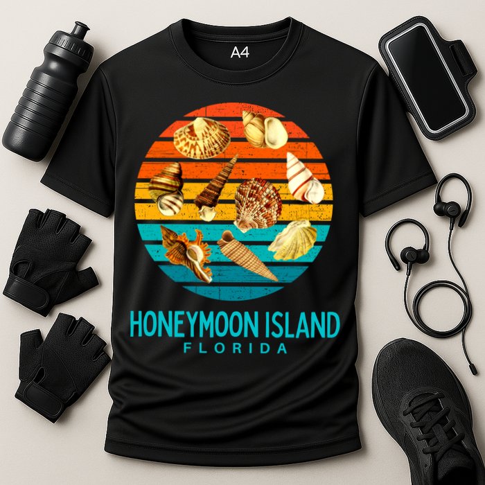 Honeymoon Island Florida Beach Shells Novelty Funny Gift Cooling Performance Crew T-Shirt