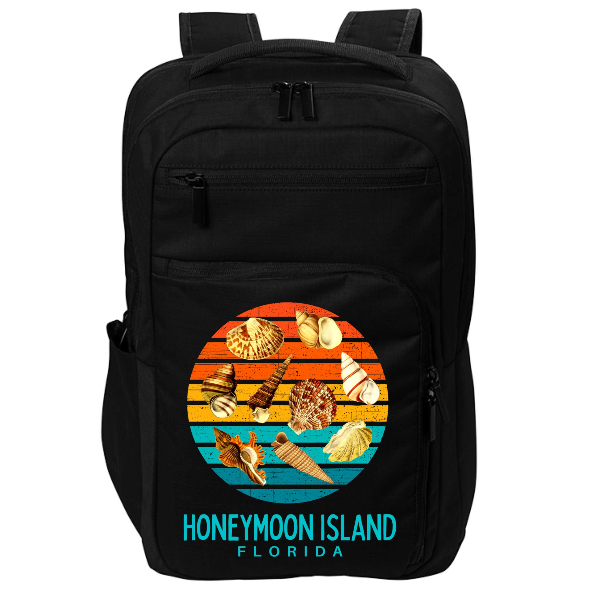 Honeymoon Island Florida Beach Shells Novelty Funny Gift Impact Tech Backpack