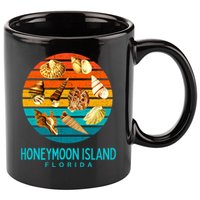 Honeymoon Island Florida Beach Shells Novelty Funny Gift 11oz C Handle Ceramic Mug