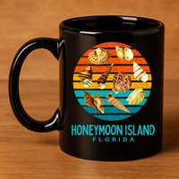Honeymoon Island Florida Beach Shells Novelty Funny Gift 11oz C Handle Ceramic Mug