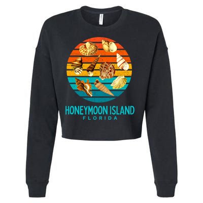 Honeymoon Island Florida Beach Shells Novelty Funny Gift Cropped Pullover Crew