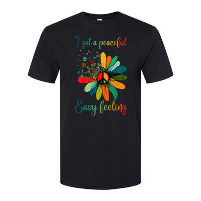 Hippie I Got An Easy Peaceful Feeling Sunflower Peace Sign Softstyle® CVC T-Shirt