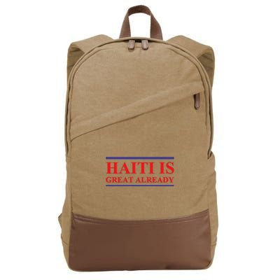 Haiti Is Great Alreadysupport Haiti Pride Cotton Canvas Backpack