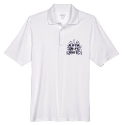 Here I Go Scream My Lungs Out Men's Origin Performance Piqué Polo