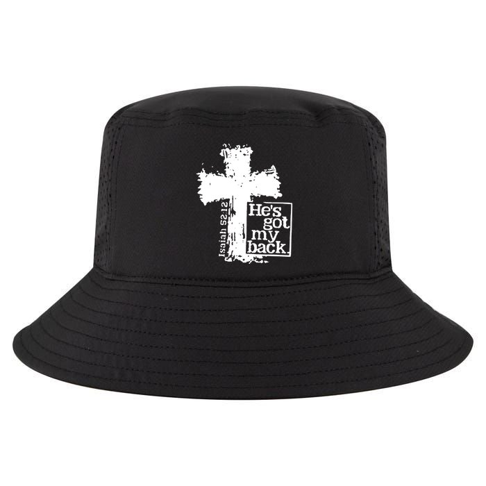 He Is Got My Back Inspirational Christian Cool Comfort Performance Bucket Hat