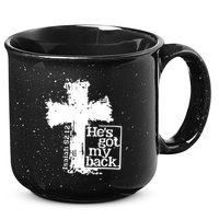 He Is Got My Back Inspirational Christian 15oz Campfire Ceramic Mug