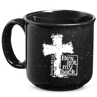 He Is Got My Back Inspirational Christian 15oz Campfire Ceramic Mug