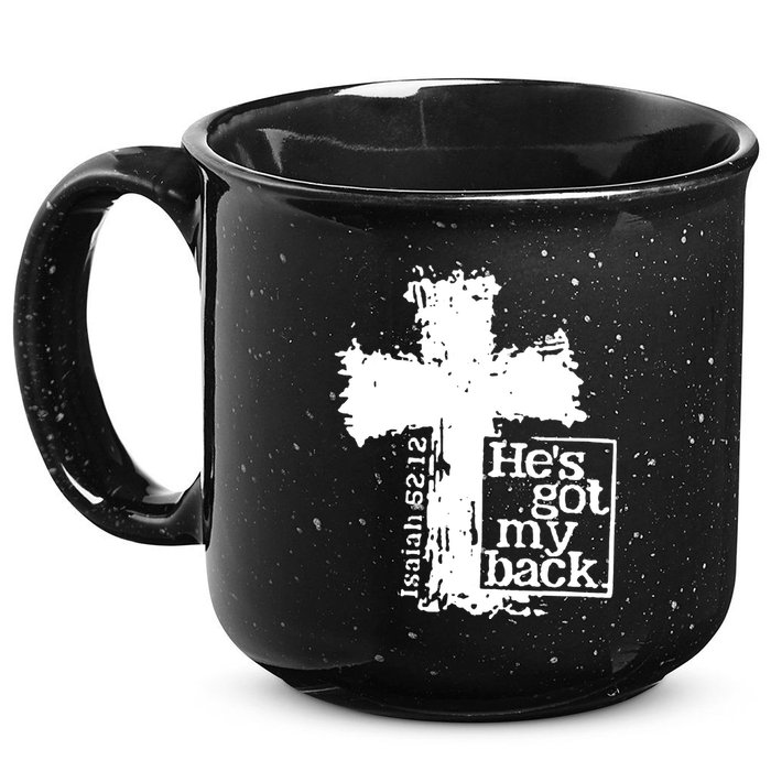 He Is Got My Back Inspirational Christian 15oz Campfire Ceramic Mug