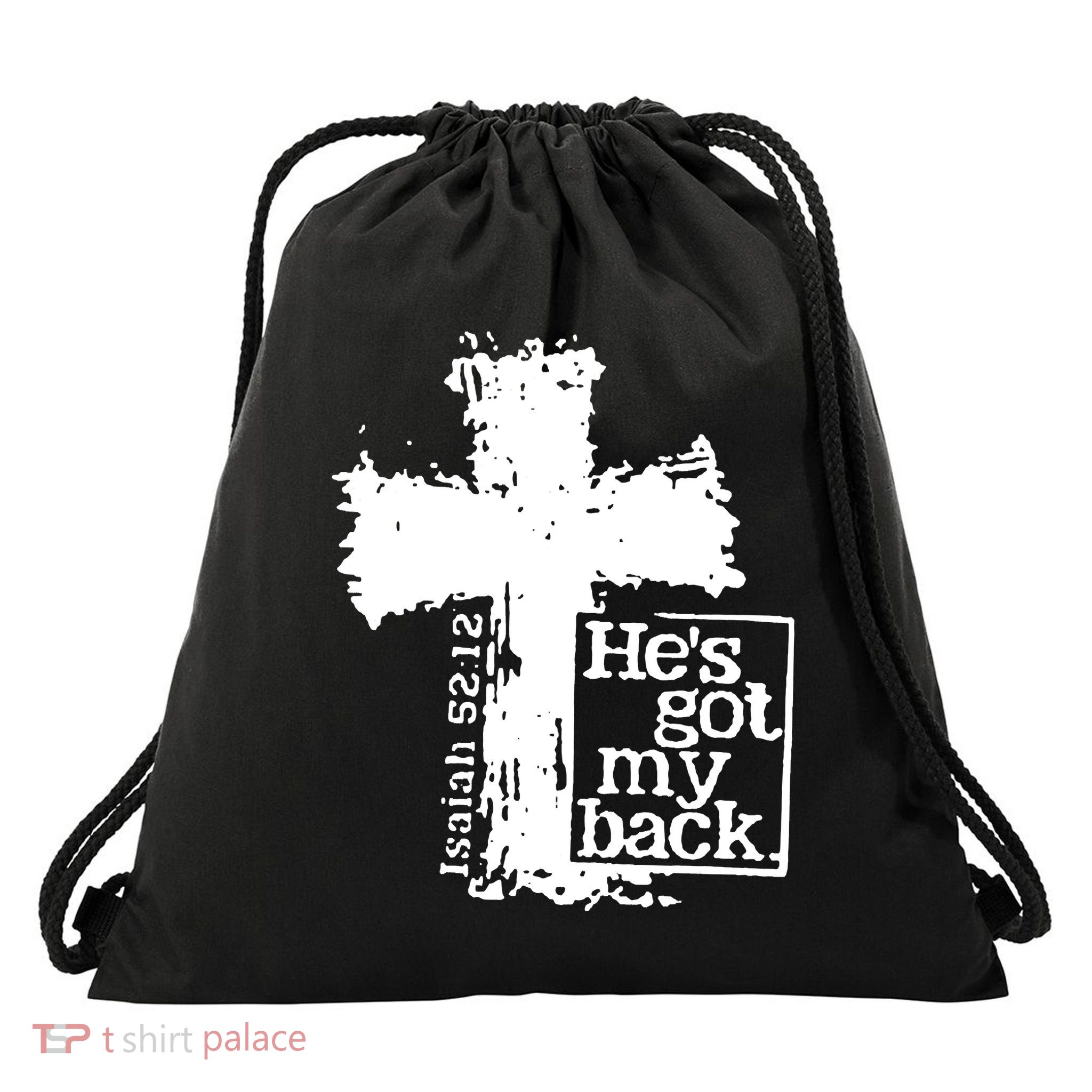 He Is Got My Back Inspirational Christian Drawstring Bag