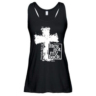 He Is Got My Back Inspirational Christian Ladies Essential Flowy Tank