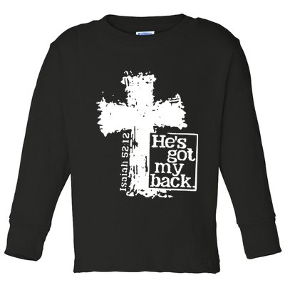 He Is Got My Back Inspirational Christian Toddler Long Sleeve Shirt