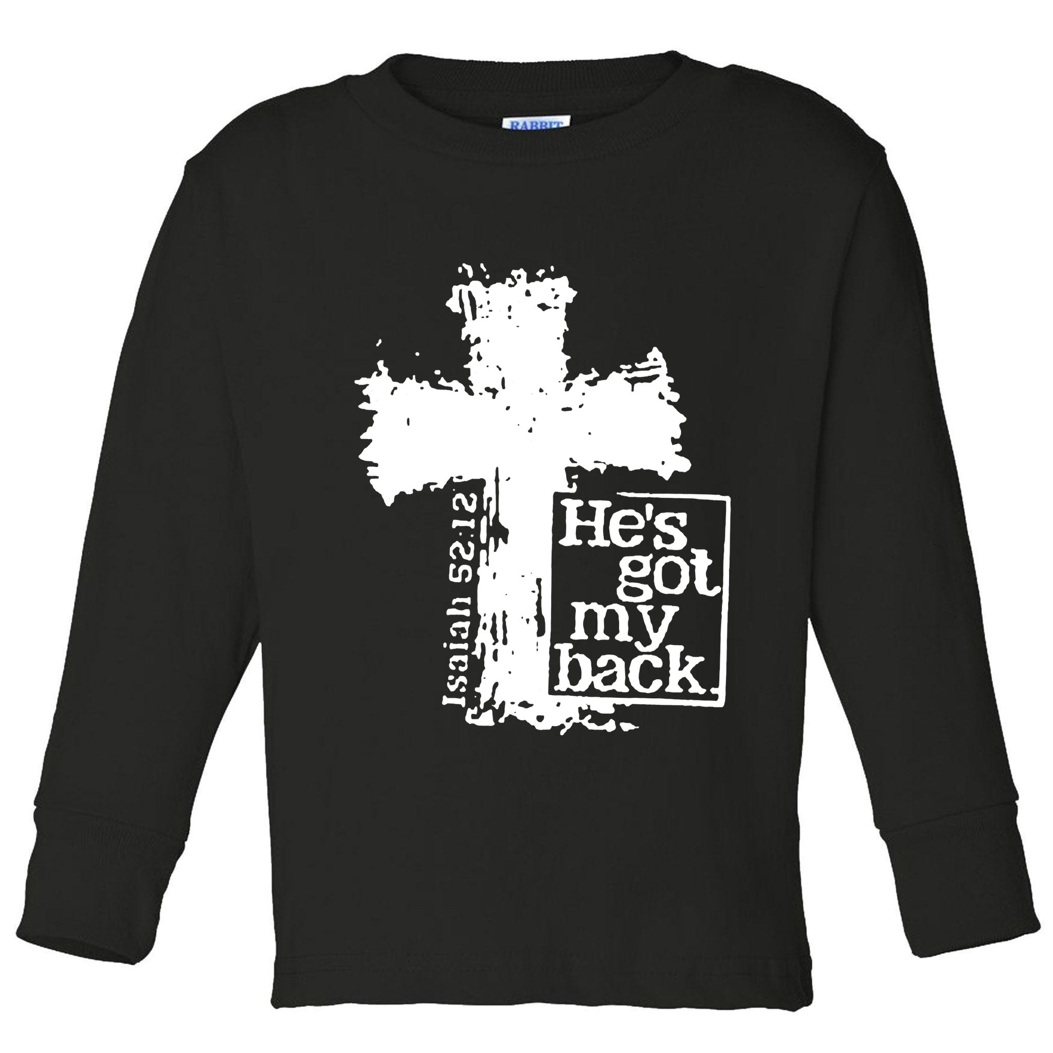 He Is Got My Back Inspirational Christian Toddler Long Sleeve Shirt