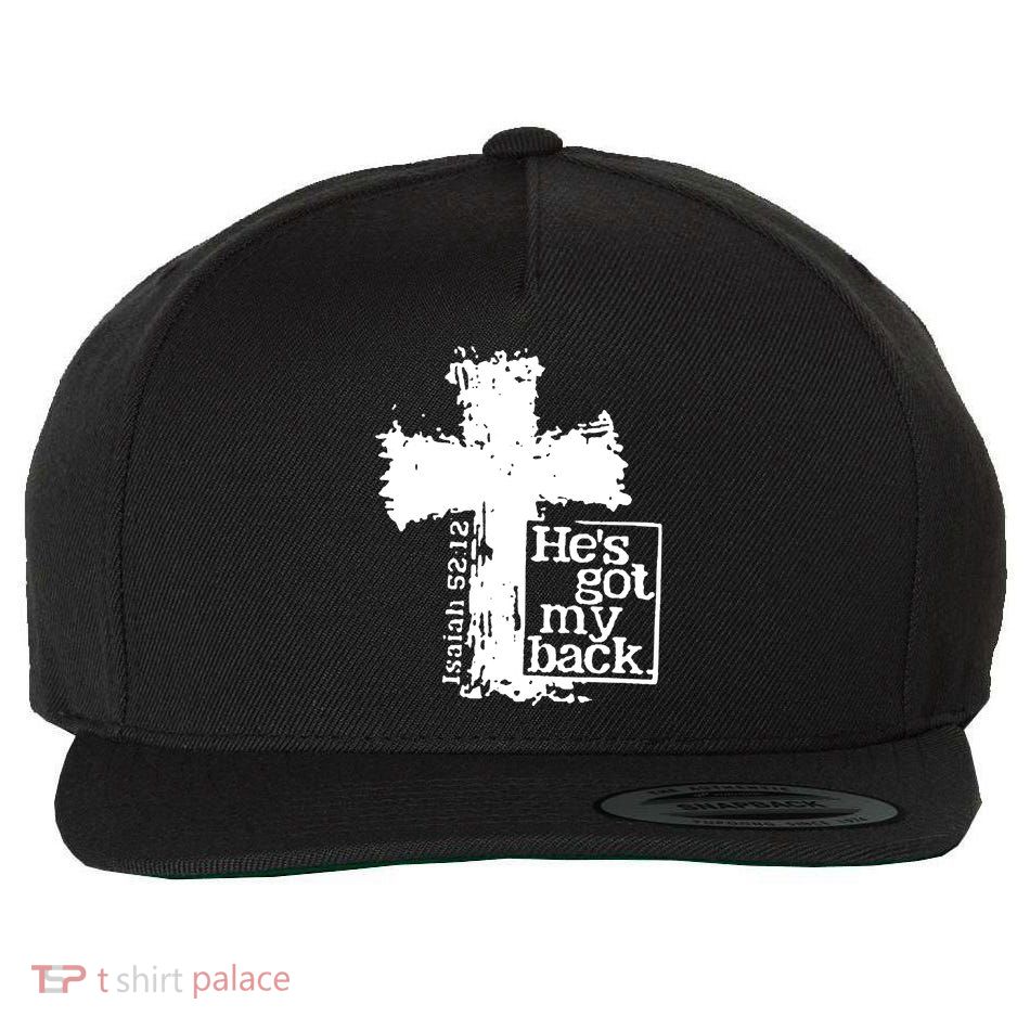 He Is Got My Back Inspirational Christian Wool Snapback Cap